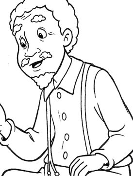 Desenho Tio Barnabé Sorrindo para Colorir