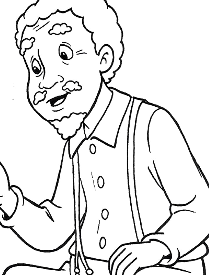 Desenho Tio Barnabé Sorrindo para Colorir