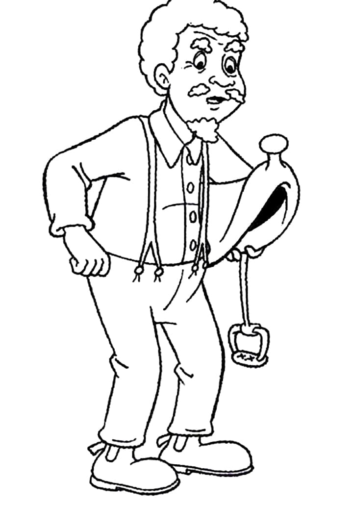 Desenho Tio Barnabé Zangado para Colorir