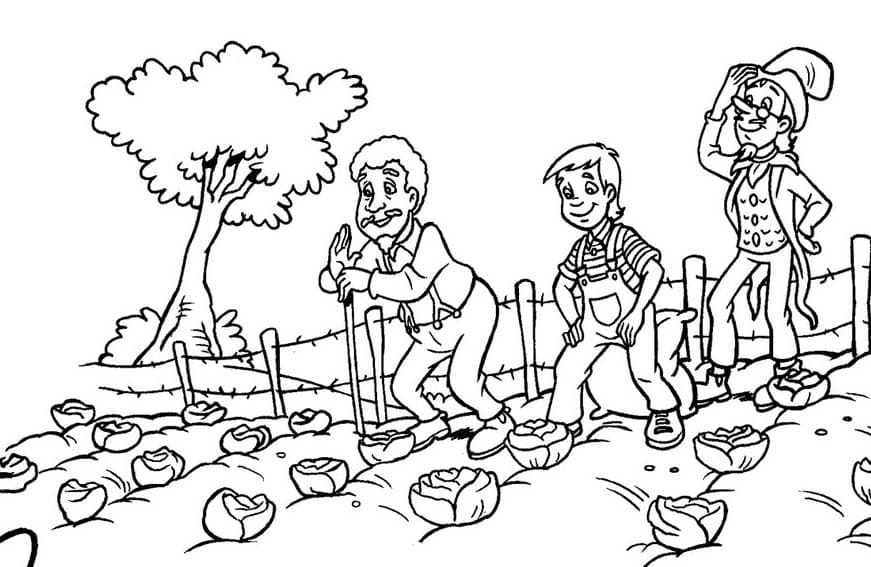 Desenho Visconde Pedrinho e Tio Barnabé para Colorir