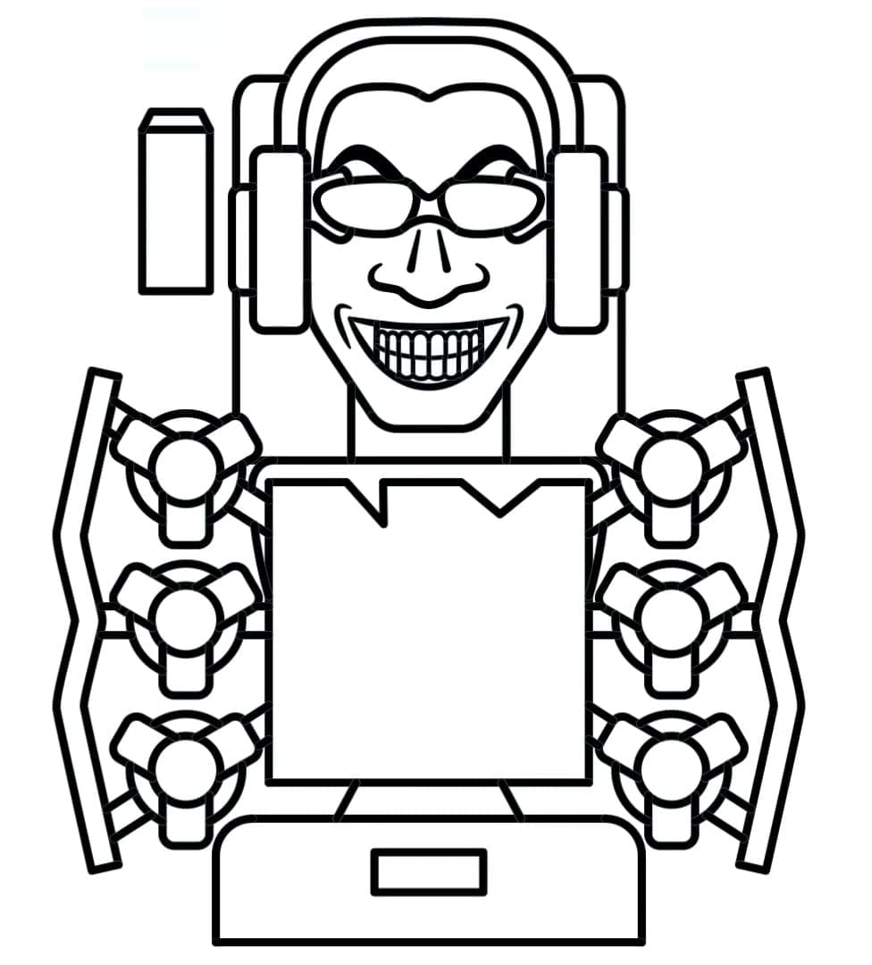 Desenho de G Man de Skibidi Toilet para Colorir
