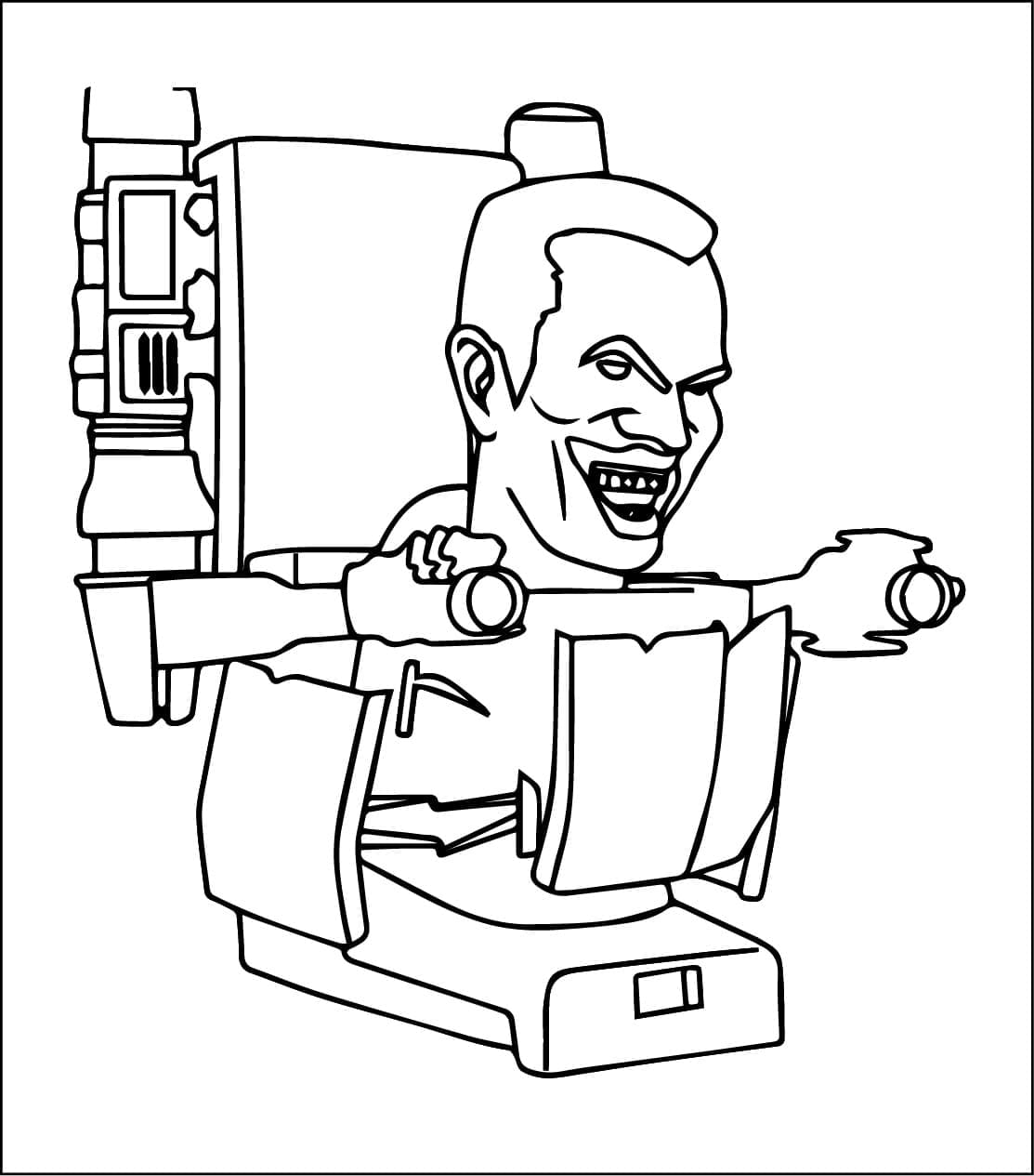 Desenho de Skibidi Toilet G Man para Colorir