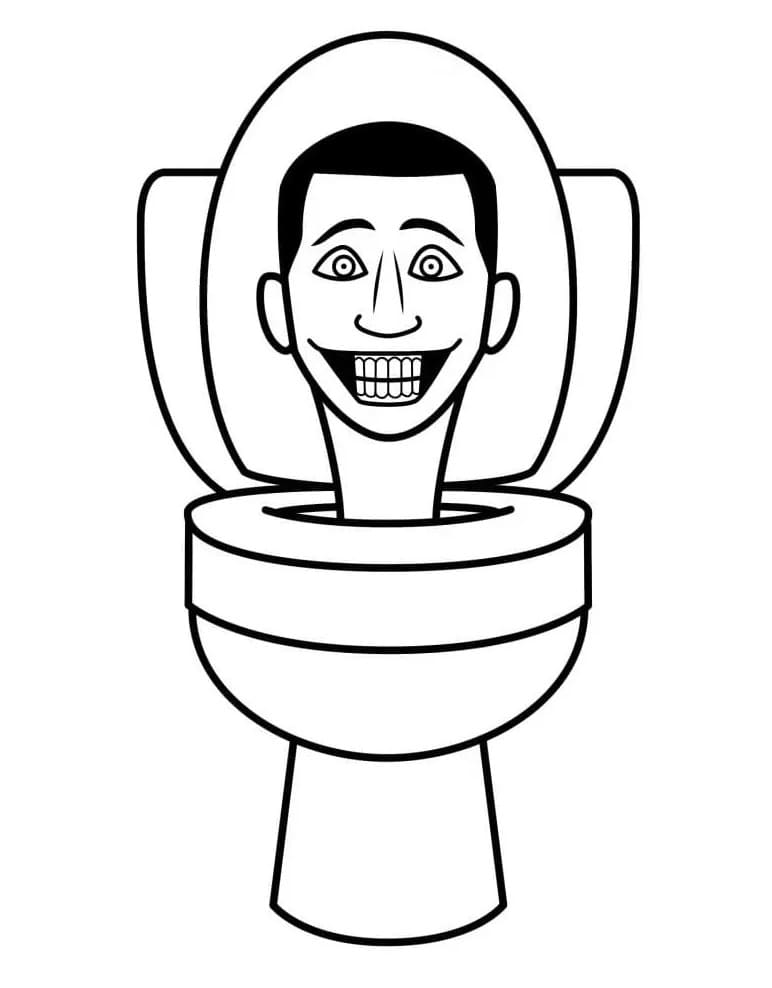 Desenho de Skibidi Toilet Grátis para Crianças de 1 Ano para Colorir