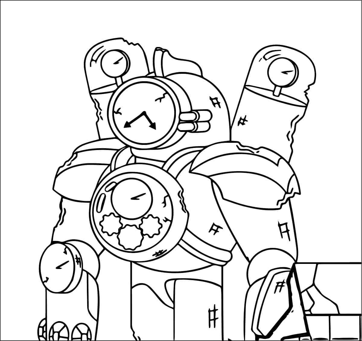 Desenho de Skibidi Toilet Titan Clock Man para Colorir