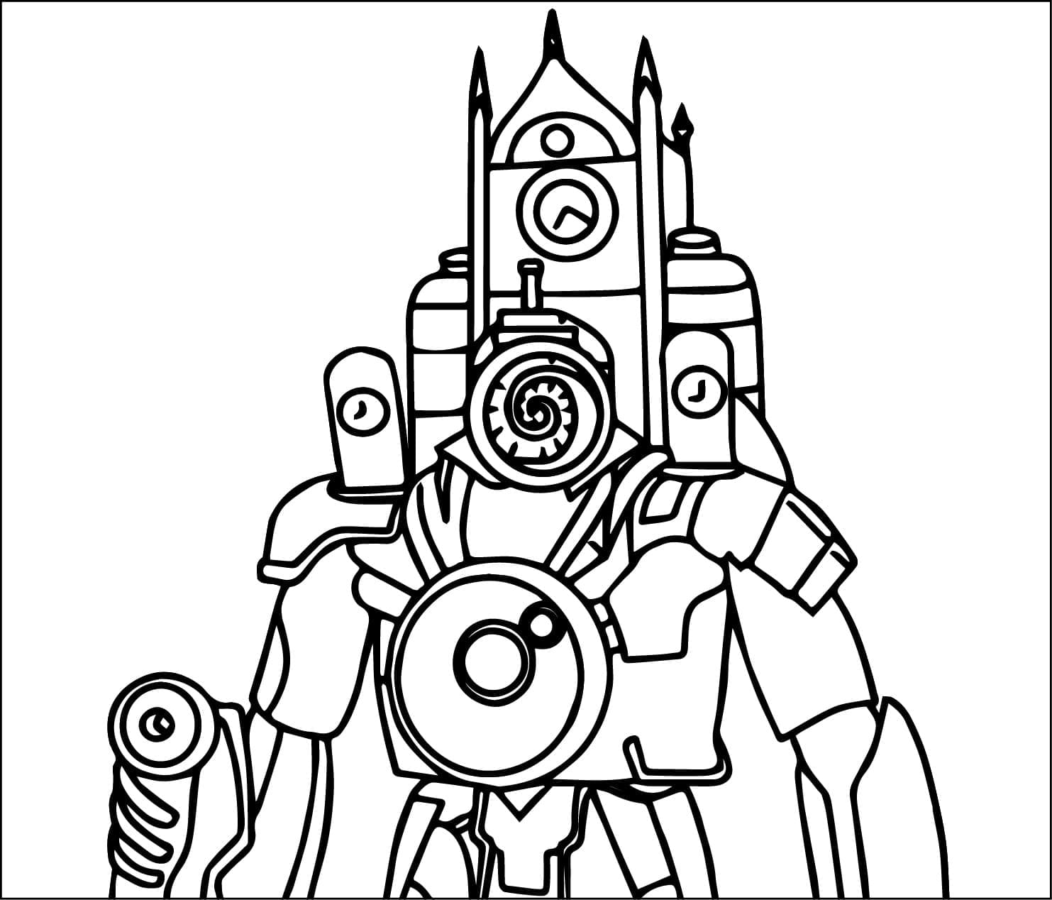 Desenho de Titan Clock Man para Colorir