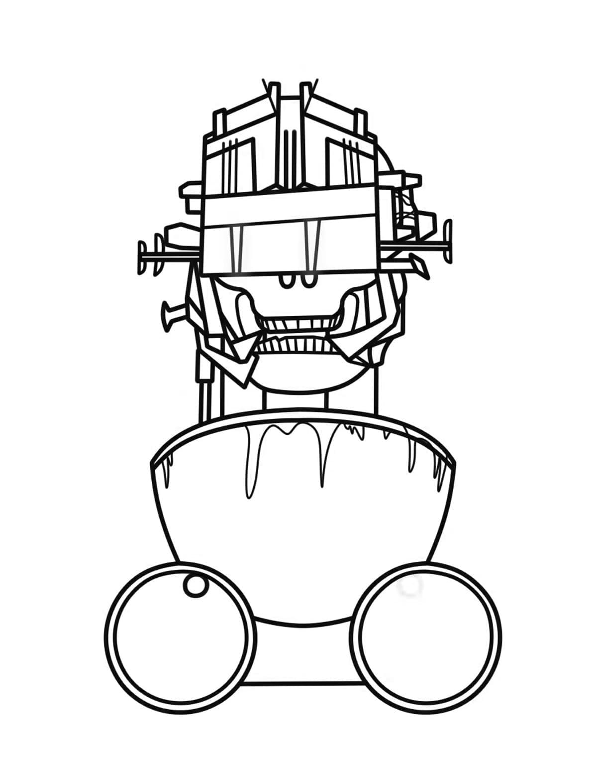 Desenho de Acid Skull de Skibidi Toilet para Colorir