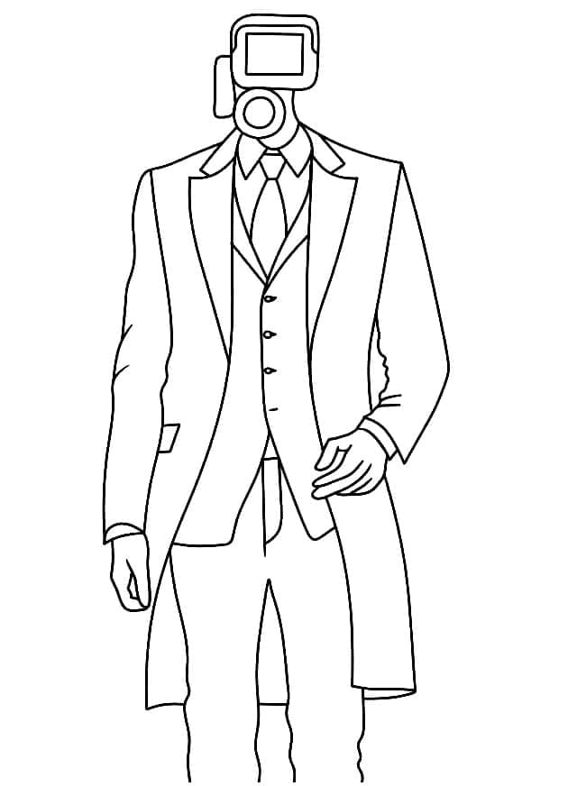 Desenho de Cameraman de Skibidi Toilet para Colorir
