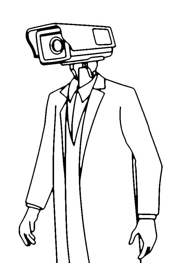 Desenho de Cameraman Skibidi Toilet para Colorir