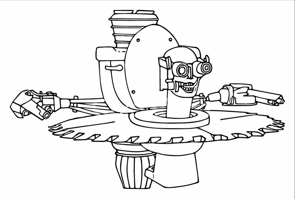 Desenho de Flying Buzzsaw de Skibidi Toilet para Colorir
