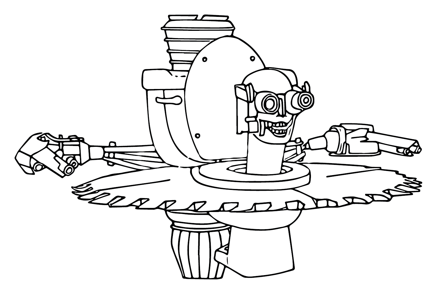 Desenho de Flying Buzzsaw de Skibidi Toilet para Colorir