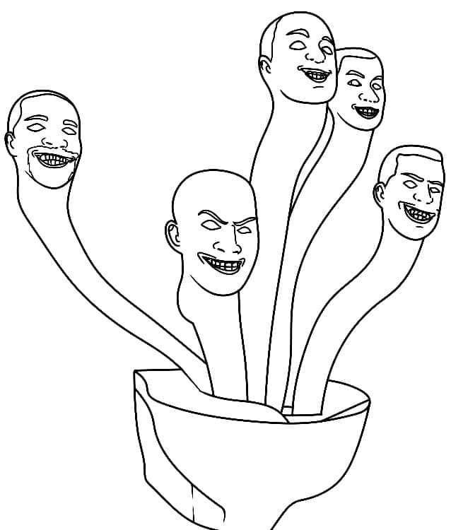Desenho de Hydra Skibidi Toilet para Colorir