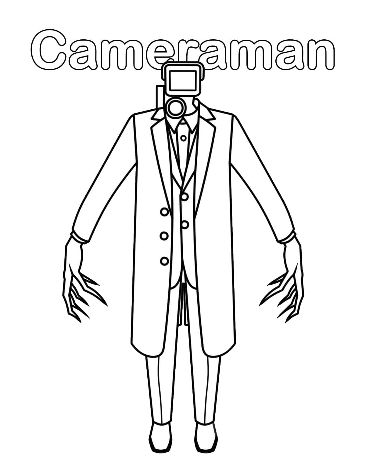 Desenho de Infected Cameraman de Skibidi Toilet para Colorir