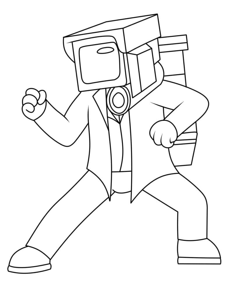 Desenho de Plungerman de Skibidi Toilet para Colorir