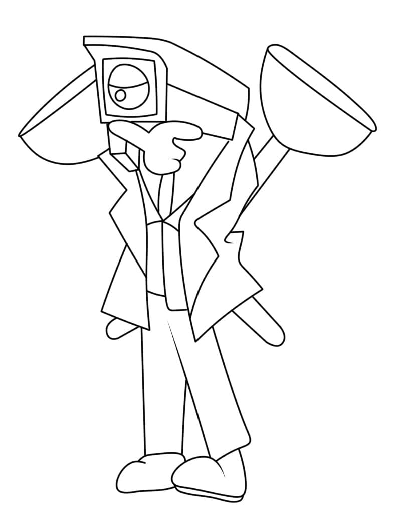 Desenho de Plungerman Skibidi Toilet para Colorir