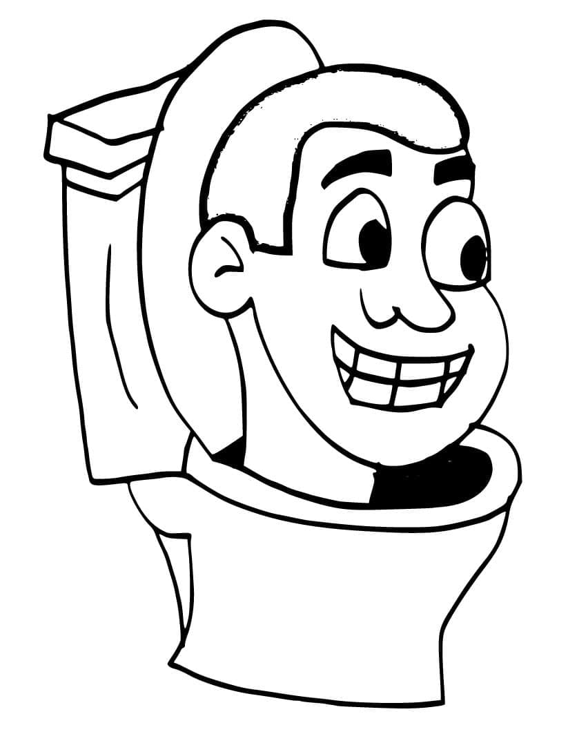 Desenho de Skibidi Toilet Engraçado para Colorir
