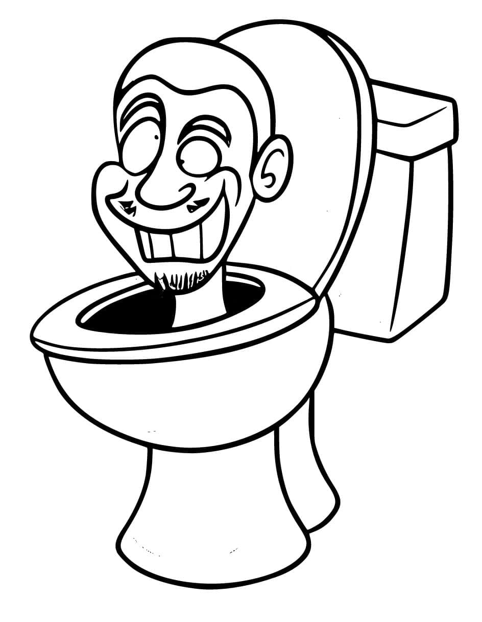 Desenho de Skibidi Toilet Grátis para Crianças para Colorir