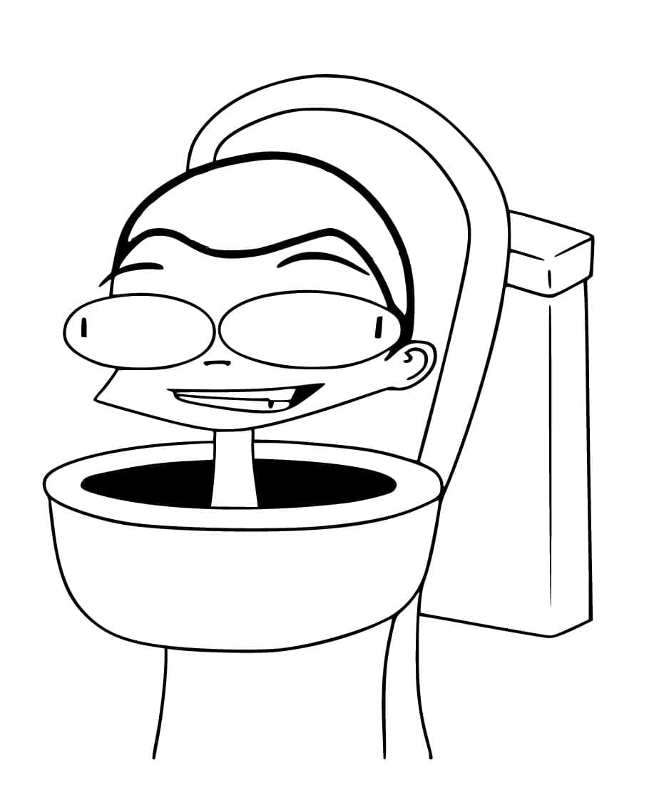 Desenho de Skibidi Toilet para Crianças para Colorir