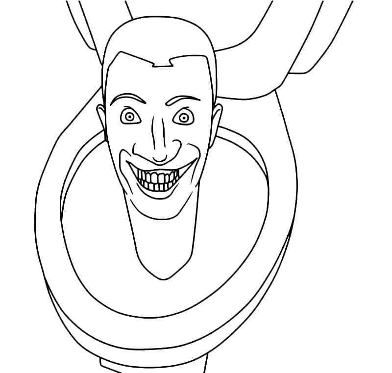 Desenho de Skibidi Toilet Rindo para Colorir
