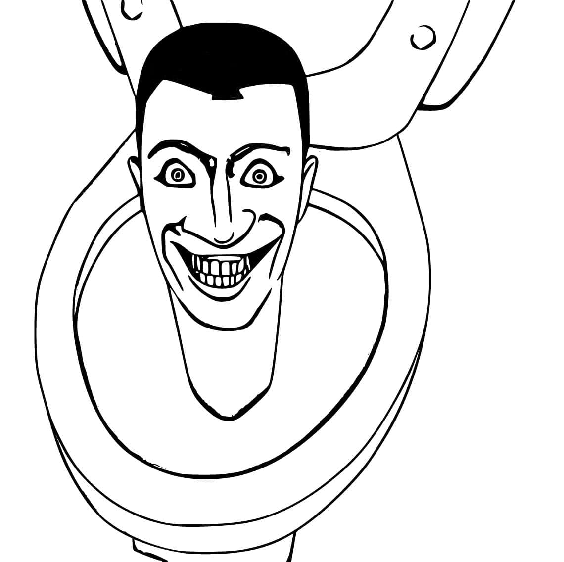 Desenho de Skibidi Toilet Sorridente para Colorir
