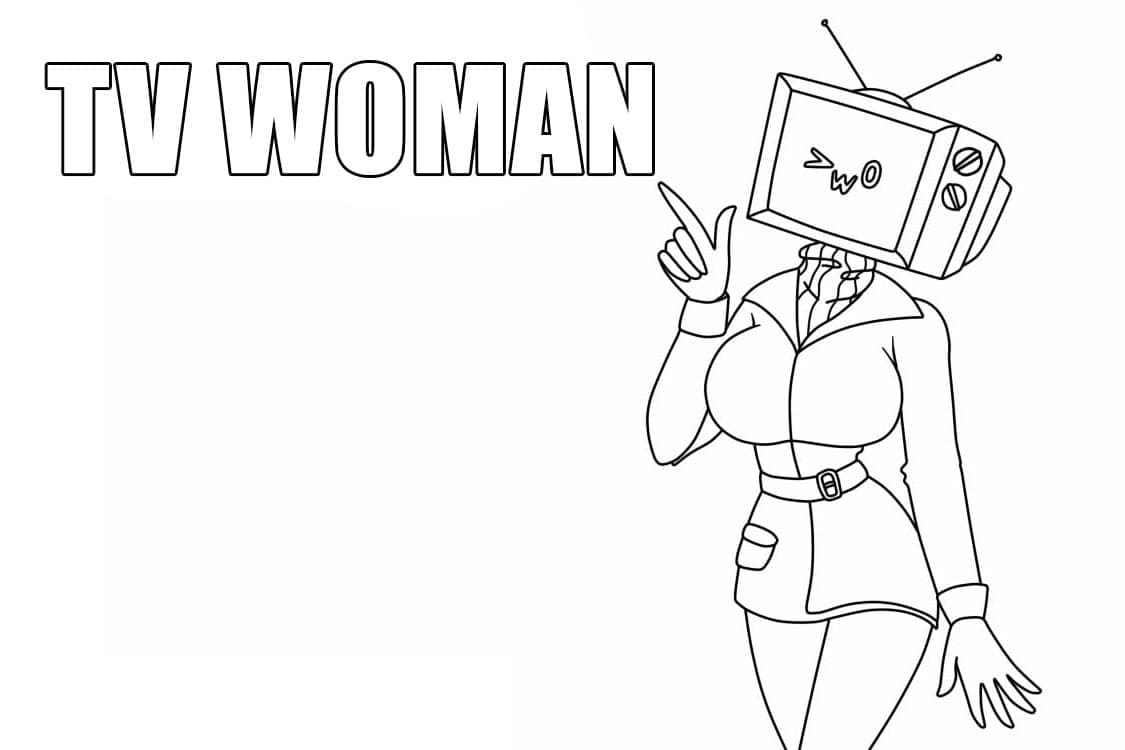 Desenho de Skibidi Toilet Tv Woman para Colorir