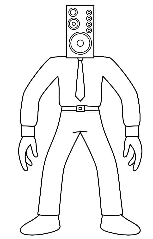 Desenho de Speakerman de Skibidi Toilet para Colorir