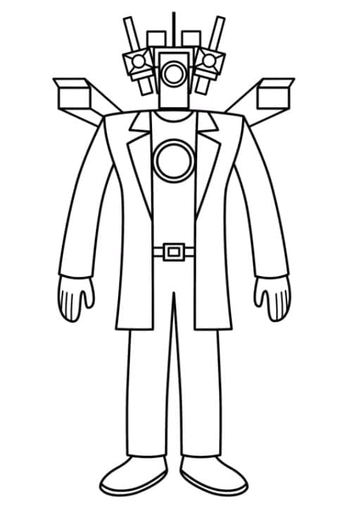 Desenho de Titan Cameraman de Skibidi Toilet para Colorir