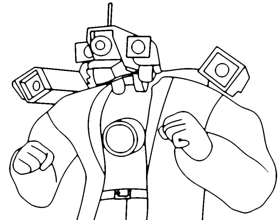 Desenho de Titan Cameraman Skibidi Toilet para Colorir