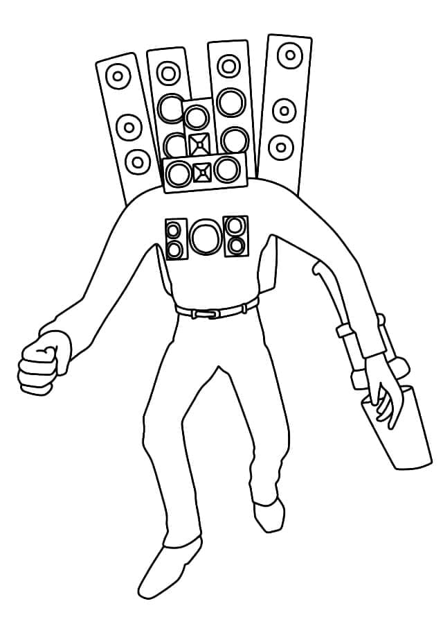 Desenho de Titan Speakerman de Skibidi Toilet para Colorir