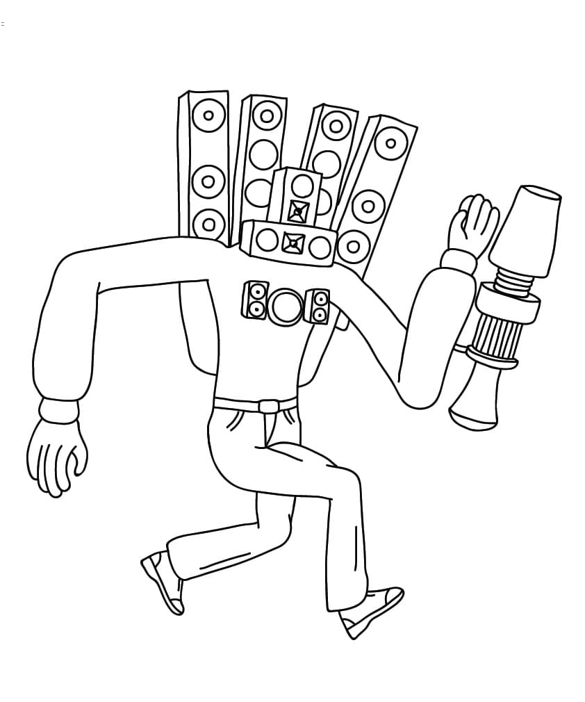 Desenho de Titan Speakerman Skibidi Toilet para Colorir