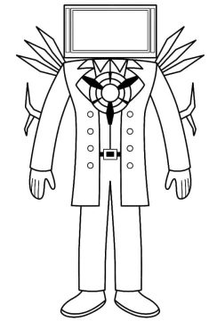 Desenho de Titan TV Man de Skibidi Toilet para Colorir