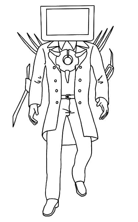 Desenho de Titan Tv Man Skibidi Toilet para Colorir
