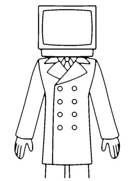 Desenho de TV Man de Skibidi Toilet para Colorir