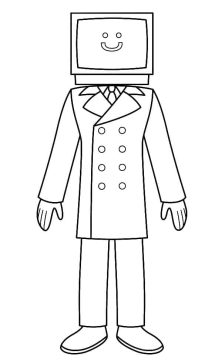Desenho de TV Man Skibidi Toilet para Colorir