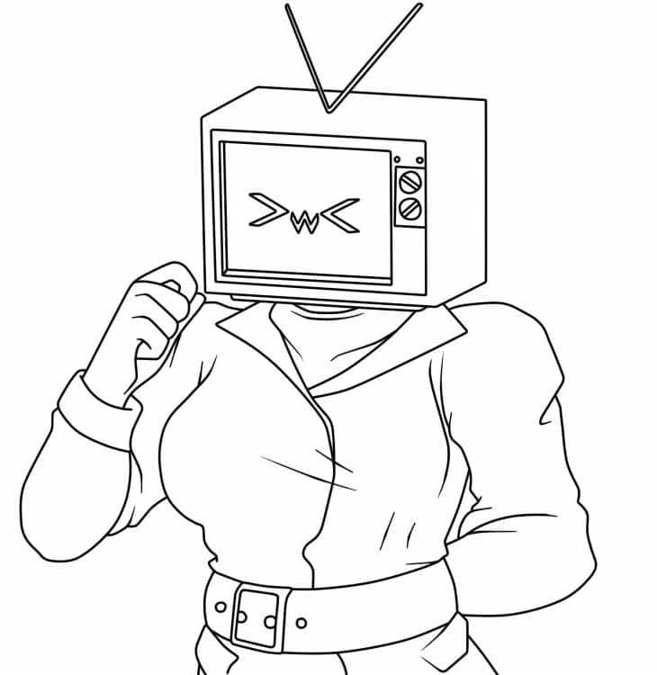 Desenho de Tv Woman de Skibidi Toilet para Colorir