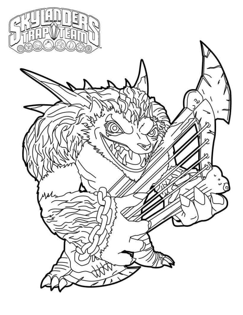 Desenho Imprimivel Wolfgang Skylanders para Colorir Pintar