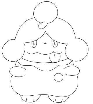 Desenho de Pokemon Slurpuff grátis para crianças para Colorir