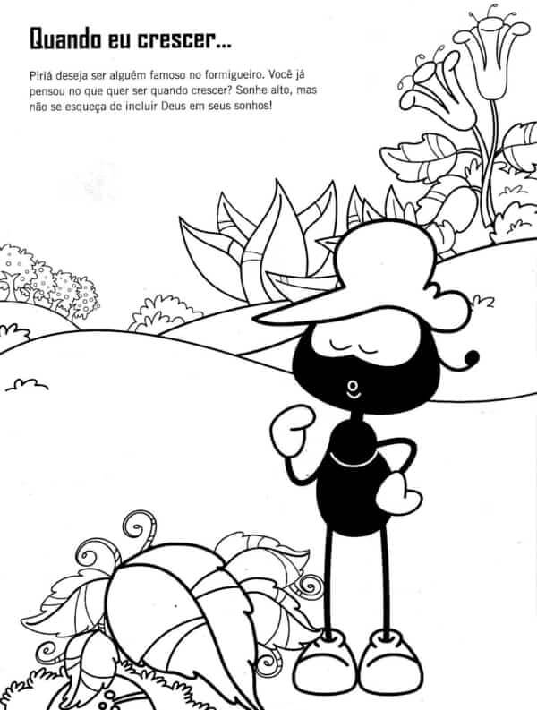 Desenho de Smilinguido Atividade Bíblica para Colorir com Tinta Guache Pdf
