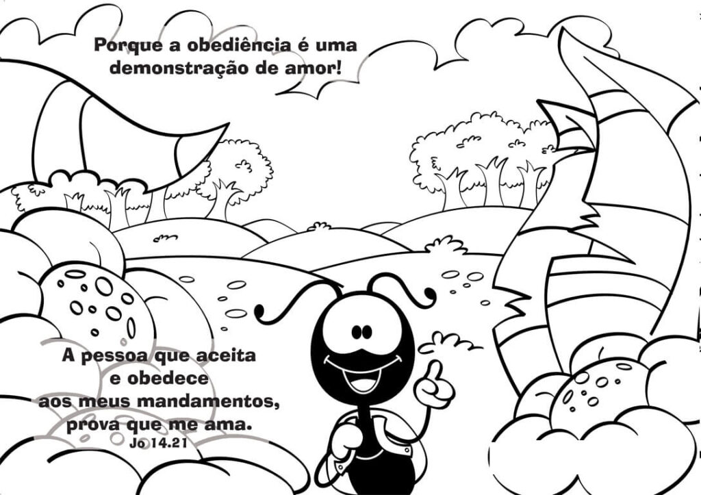 Desenho de Smilinguido Bíblico para Colorir com Tinta Guache