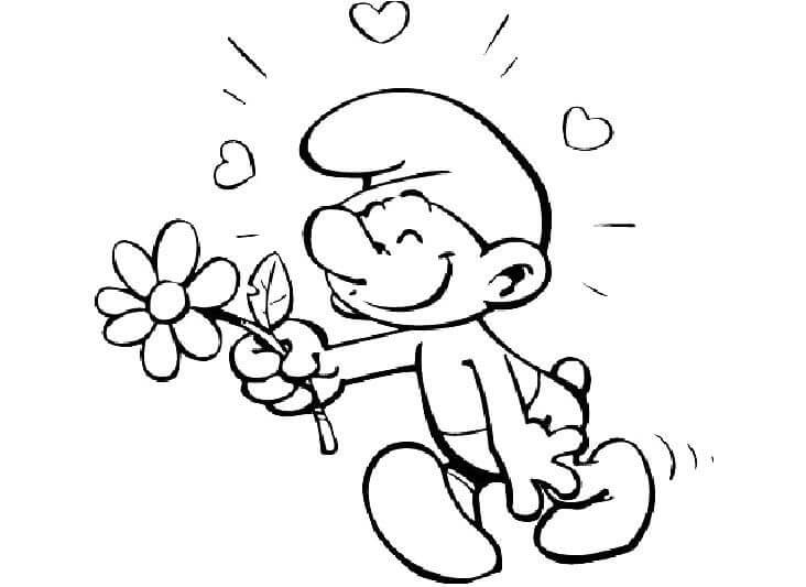 Desenho de Smurf Desastrado para Colorir com Giz de Cera