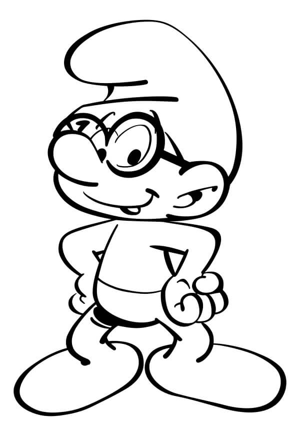 Desenho de Smurf Gênio para Imprimir em Pdf