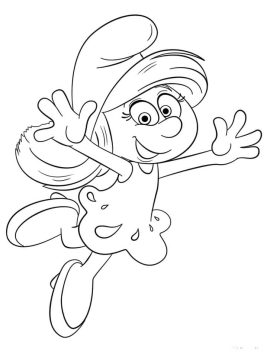 Desenho de Smurfette para Colorir com Tinta Guache