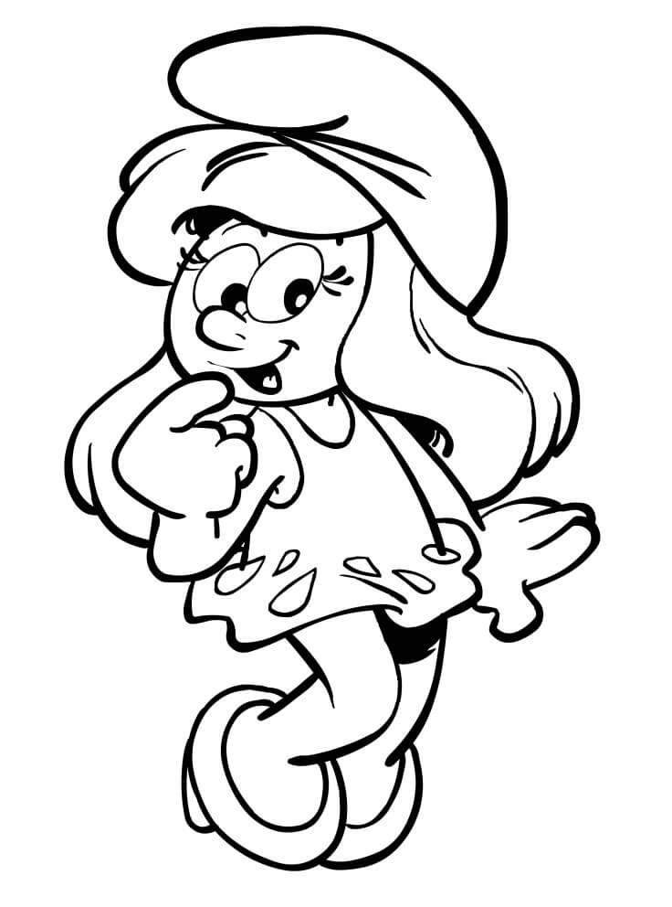 Desenho de Smurfette para Colorir Download Pdf