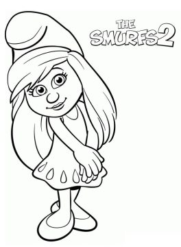 Desenho de Smurfette para Colorir e Baixar Pdf