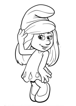 Desenho de Smurfette para Colorir Imprimível