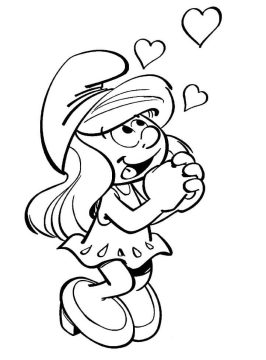 Desenho de Smurfette para Colorir Online Pdf