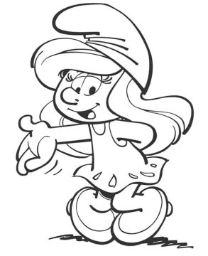 Desenho de Smurfette para Imprimir Download
