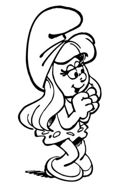 Desenho de Smurfette para Imprimir e Colorir