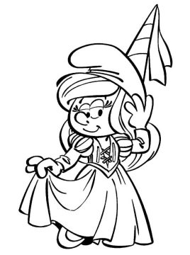 Desenho de Smurfette para Imprimir em Pdf