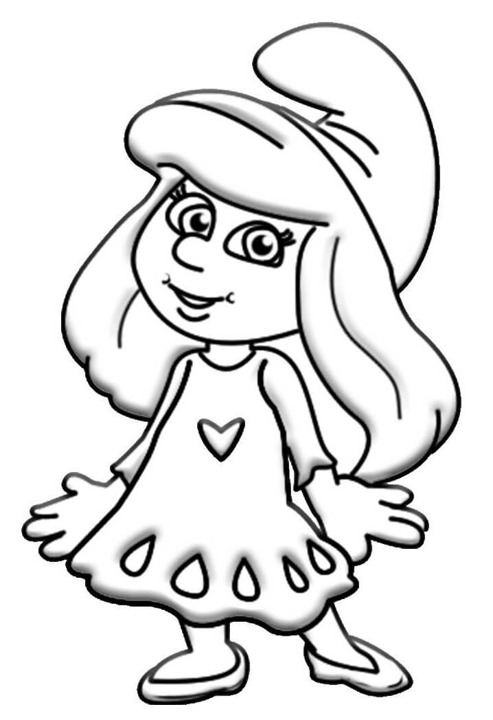 Desenho de Smurfette para Imprimir Imprimivel