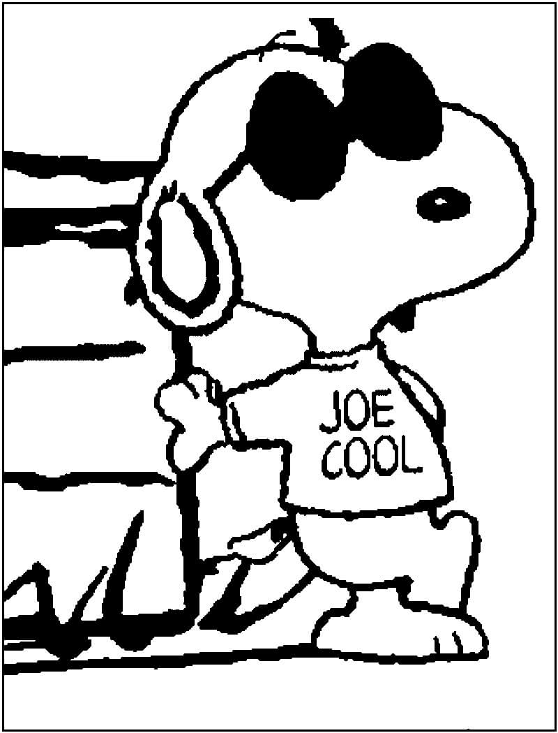 Desenho de Snoopy Estiloso para Colorir com Giz de Cera